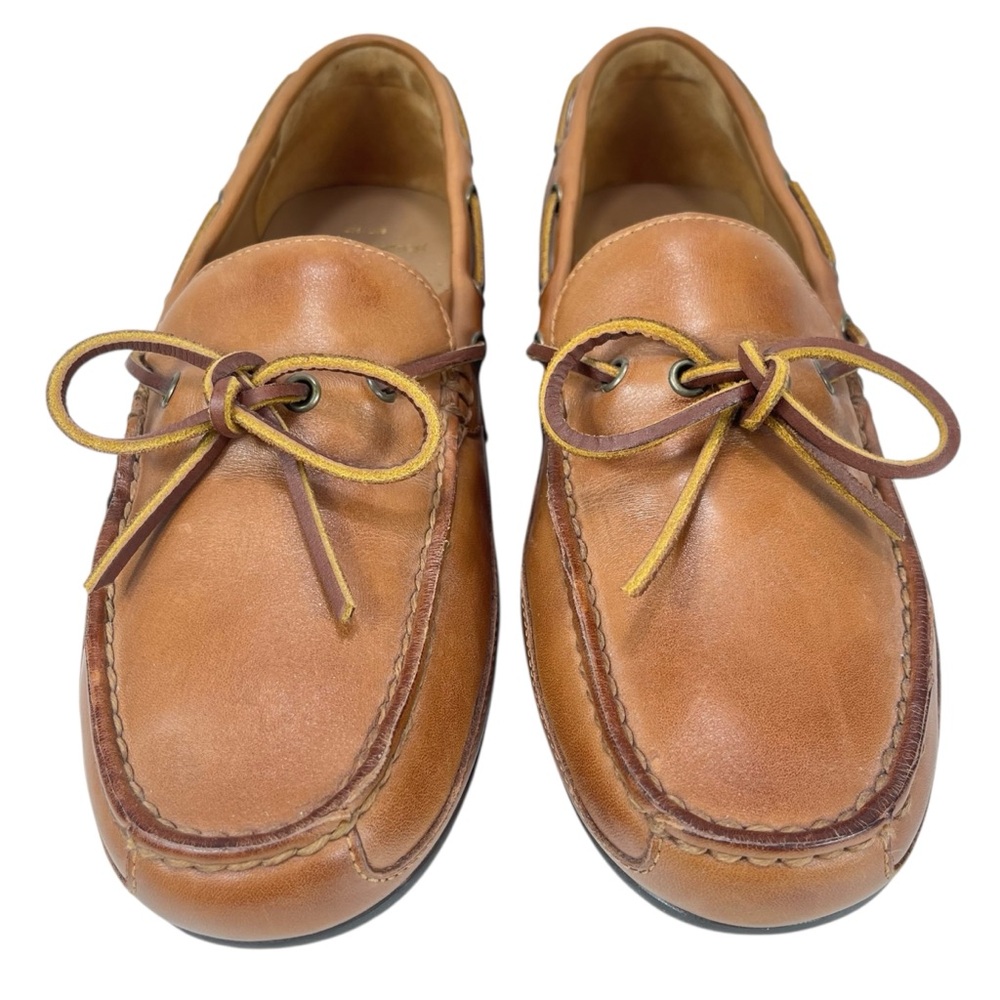 Polo Ralph Lauren Men 9D Brown Leather Boat Loafer Driving Moccasin Shoes - Picture 2 of 10
